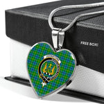 Johnstone Scottish Clan Heart Necklacemother's day gifts, gifts for mom, best gift for girlfriend, Tartan Heart Necklace Jewelry, Gold Heart Necklace, Silver Heart Necklace, Plaid Heart Necklace