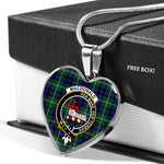 MacDonald Sleat Of The Isles Hunting Modern Scottish Clan Heart Necklacemother's day gifts, gifts for mom, best gift for girlfriend, Tartan Heart Necklace Jewelry, Gold Heart Necklace, Silver Heart Necklace, Plaid Heart Necklace