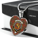 MacKintosh Hunting Weathered Scottish Clan Heart Necklacemother's day gifts, gifts for mom, best gift for girlfriend, Tartan Heart Necklace Jewelry, Gold Heart Necklace, Silver Heart Necklace, Plaid Heart Necklace