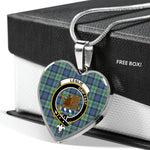Leslie Hunting Ancient Scottish Clan Heart Necklacemother's day gifts, gifts for mom, best gift for girlfriend, Tartan Heart Necklace Jewelry, Gold Heart Necklace, Silver Heart Necklace, Plaid Heart Necklace