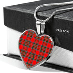 MacBean Modern Scottish Clan Heart Necklacemother's day gifts, gifts for mom, best gift for girlfriend, Tartan Heart Necklace Jewelry, Gold Heart Necklace, Silver Heart Necklace, Plaid Heart Necklace
