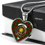 Kerr Scottish Clan Heart Necklacemother's day gifts, gifts for mom, best gift for girlfriend, Tartan Heart Necklace Jewelry, Gold Heart Necklace, Silver Heart Necklace, Plaid Heart Necklace