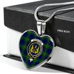 Johnstone Modern Scottish Clan Heart Necklacemother's day gifts, gifts for mom, best gift for girlfriend, Tartan Heart Necklace Jewelry, Gold Heart Necklace, Silver Heart Necklace, Plaid Heart Necklace