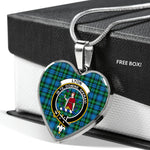 Lyon Scottish Clan Heart Necklacemother's day gifts, gifts for mom, best gift for girlfriend, Tartan Heart Necklace Jewelry, Gold Heart Necklace, Silver Heart Necklace, Plaid Heart Necklace