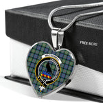 MacDonell Of Glengarry Ancient Scottish Clan Heart Necklacemother's day gifts, gifts for mom, best gift for girlfriend, Tartan Heart Necklace Jewelry, Gold Heart Necklace, Silver Heart Necklace, Plaid Heart Necklace