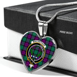 MacArthur Milton Scottish Clan Heart Necklacemother's day gifts, gifts for mom, best gift for girlfriend, Tartan Heart Necklace Jewelry, Gold Heart Necklace, Silver Heart Necklace, Plaid Heart Necklace