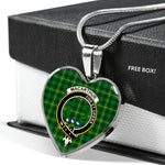 MacArthur Scottish Clan Heart Necklacemother's day gifts, gifts for mom, best gift for girlfriend, Tartan Heart Necklace Jewelry, Gold Heart Necklace, Silver Heart Necklace, Plaid Heart Necklace
