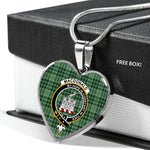 MacDonald Lord Clan Ranald Of The Isles Hunting Scottish Clan Heart Necklacemother's day gifts, gifts for mom, best gift for girlfriend, Tartan Heart Necklace Jewelry, Gold Heart Necklace, Silver Heart Necklace, Plaid Heart Necklace