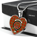 Langlands Scottish Clan Heart Necklacemother's day gifts, gifts for mom, best gift for girlfriend, Tartan Heart Necklace Jewelry, Gold Heart Necklace, Silver Heart Necklace, Plaid Heart Necklace