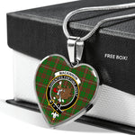 MacKinnon Hunting Modern Scottish Clan Heart Necklacemother's day gifts, gifts for mom, best gift for girlfriend, Tartan Heart Necklace Jewelry, Gold Heart Necklace, Silver Heart Necklace, Plaid Heart Necklace