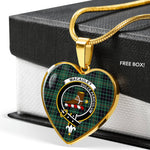 MacAuley Hunting Scottish Clan Heart Necklacemother's day gifts, gifts for mom, best gift for girlfriend, Tartan Heart Necklace Jewelry, Gold Heart Necklace, Silver Heart Necklace, Plaid Heart Necklace