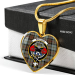 MacLeod Of Harris Weathered Scottish Clan Heart Necklacemother's day gifts, gifts for mom, best gift for girlfriend, Tartan Heart Necklace Jewelry, Gold Heart Necklace, Silver Heart Necklace, Plaid Heart Necklace
