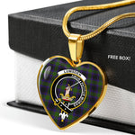Lumsden Hunting Scottish Clan Heart Necklacemother's day gifts, gifts for mom, best gift for girlfriend, Tartan Heart Necklace Jewelry, Gold Heart Necklace, Silver Heart Necklace, Plaid Heart Necklace