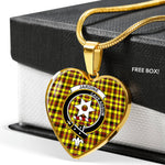 Jardine Yellow Scottish Clan Heart Necklacemother's day gifts, gifts for mom, best gift for girlfriend, Tartan Heart Necklace Jewelry, Gold Heart Necklace, Silver Heart Necklace, Plaid Heart Necklace