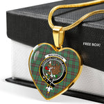 MacKinnon Hunting Ancient Scottish Clan Heart Necklacemother's day gifts, gifts for mom, best gift for girlfriend, Tartan Heart Necklace Jewelry, Gold Heart Necklace, Silver Heart Necklace, Plaid Heart Necklace