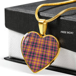Jacobite Scottish Clan Heart Necklacemother's day gifts, gifts for mom, best gift for girlfriend, Tartan Heart Necklace Jewelry, Gold Heart Necklace, Silver Heart Necklace, Plaid Heart Necklace