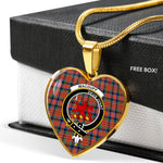 MacDuff Ancient Scottish Clan Heart Necklacemother's day gifts, gifts for mom, best gift for girlfriend, Tartan Heart Necklace Jewelry, Gold Heart Necklace, Silver Heart Necklace, Plaid Heart Necklace