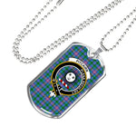 Pitcairn Scottish Clan Tartan Military Dog Tag Necklace Jewelry