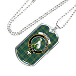 Hunter Of Hunterston Scottish Clan Tartan Military Dog Tag Necklace Jewelry
