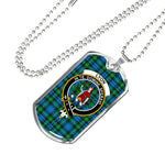 Lyon Scottish Clan Tartan Military Dog Tag Necklace Jewelry