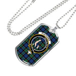 Fletcher Ancient Scottish Clan Tartan Military Dog Tag Necklace Jewelry