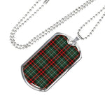 MacDiarmid Modern Scottish Clan Tartan Military Dog Tag Necklace Jewelry