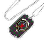 Logan Scottish Clan Tartan Military Dog Tag Necklace Jewelry