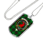 Halkerston Scottish Clan Tartan Military Dog Tag Necklace Jewelry