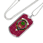 Hamilton Scottish Clan Tartan Military Dog Tag Necklace Jewelry