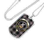 Moffat Scottish Clan Tartan Military Dog Tag Necklace Jewelry