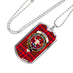 Murray Athole Of Tulloch Scottish Clan Tartan Military Dog Tag Necklace Jewelry