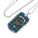 MacCorquodale Scottish Clan Tartan Military Dog Tag Necklace Jewelry