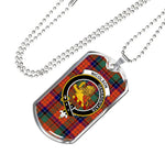 Nicolson Ancient Scottish Clan Tartan Military Dog Tag Necklace Jewelry