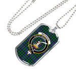 Matheson Green Scottish Clan Tartan Military Dog Tag Necklace Jewelry