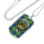 Majoribanks Ancient Scottish Clan Tartan Military Dog Tag Necklace Jewelry