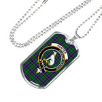 Hunter Of Peebleshire Scottish Clan Tartan Military Dog Tag Necklace Jewelry