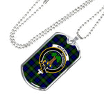 MacEwan Scottish Clan Tartan Military Dog Tag Necklace Jewelry