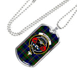 MacLeod Of Harris Modern Scottish Clan Tartan Military Dog Tag Necklace Jewelry