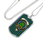 Grant Hunting Scottish Clan Tartan Military Dog Tag Necklace Jewelry