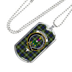 Ferguson Scottish Clan Tartan Military Dog Tag Necklace Jewelry