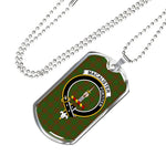 MacAlister Of Glenbarr Hunting Scottish Clan Tartan Military Dog Tag Necklace Jewelry