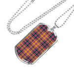 Jacobite Scottish Clan Tartan Military Dog Tag Necklace Jewelry