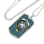 Inglis Ancient Scottish Clan Tartan Military Dog Tag Necklace Jewelry