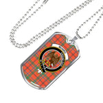 Munro Ancient Scottish Clan Tartan Military Dog Tag Necklace Jewelry