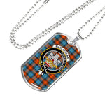MacLachlan Ancient Scottish Clan Tartan Military Dog Tag Necklace Jewelry