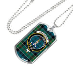Kirkpatrick Scottish Clan Tartan Military Dog Tag Necklace Jewelry