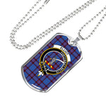 Elliot Scottish Clan Tartan Military Dog Tag Necklace Jewelry