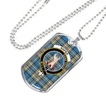 Napier Ancient Scottish Clan Tartan Military Dog Tag Necklace Jewelry