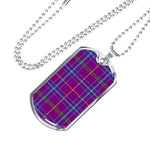 Jackson Scottish Clan Tartan Military Dog Tag Necklace Jewelry