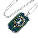 MacCallum Ancient Scottish Clan Tartan Military Dog Tag Necklace Jewelry